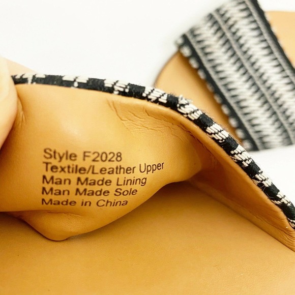 J Crew Leather Striped Textile Shoe D'Orsay Flat - Picture 7 of 7